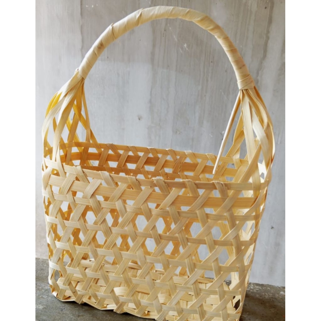 PROMO Termurah Keranjang Tas Rotan Keranjang Bambu UK 20 x 10 x 15 Cm/ Tas anyaman Bambu Unik  Keran