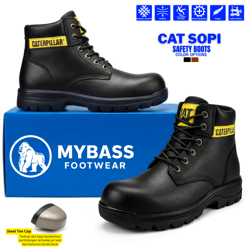 Sepatu Safety Pria - Sepatu Safety Boots High Quality Outdor Kerja Lapangan Proyek Bangunan