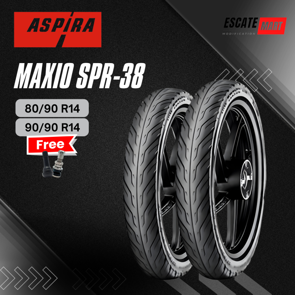 Aspira Maxio SPR-38TL 80/90 90/90-14 Tubeless -Ban Motor Aspira SPR38TL Ring 14 Tubeless
