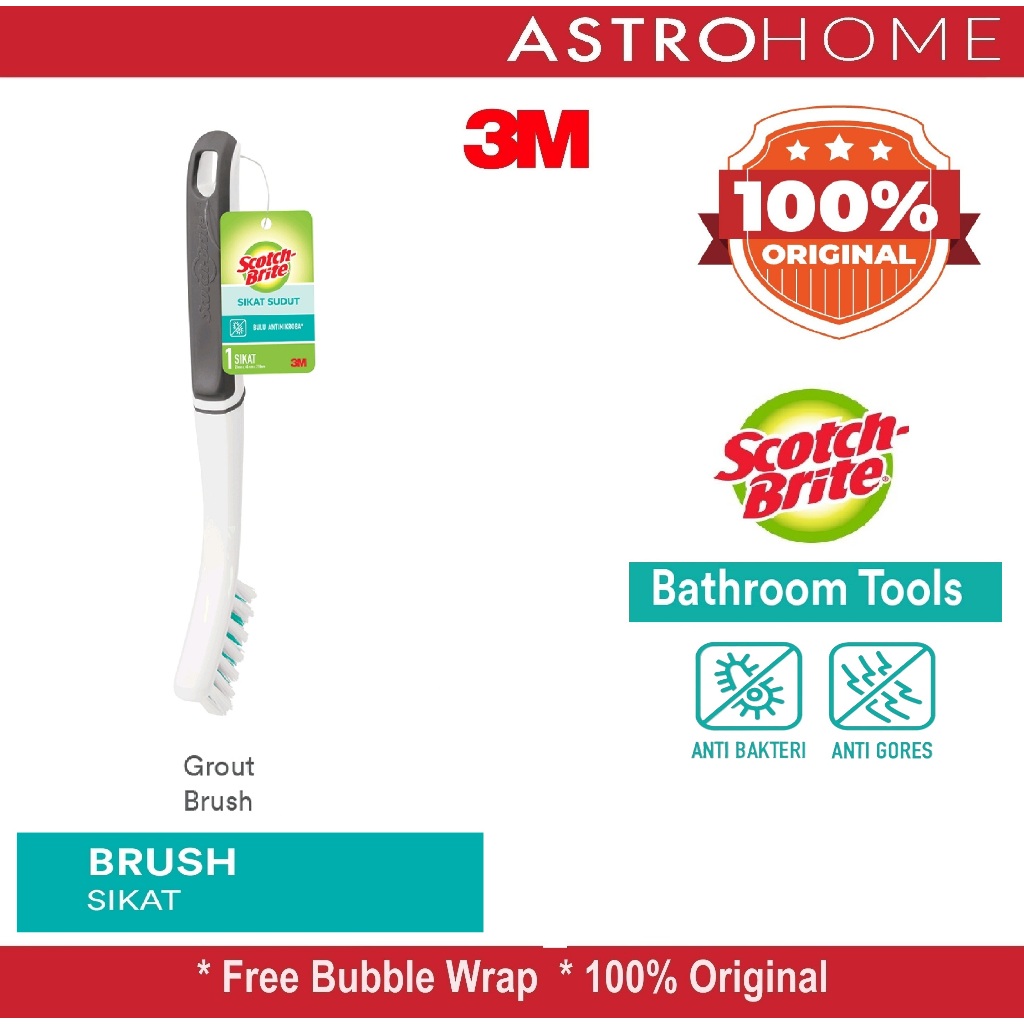 Scotch Brite 3M Sikat Sudut Lantai Kamar Mandi 511P6 511 P-6 Grout Brush & Detaile Brush dengan Gaga