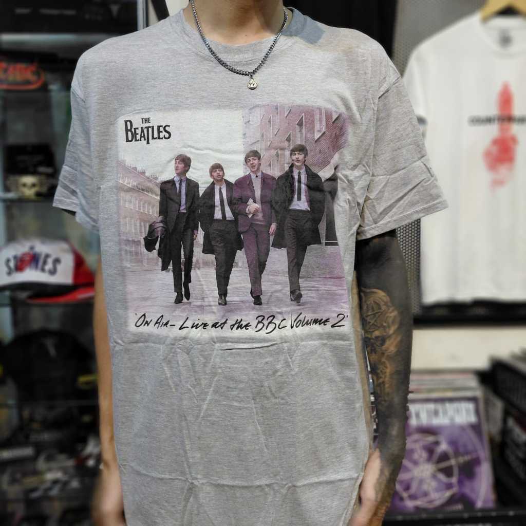 T Shirt Band Official THE BEATLES - ON AIR (GREY) Original
