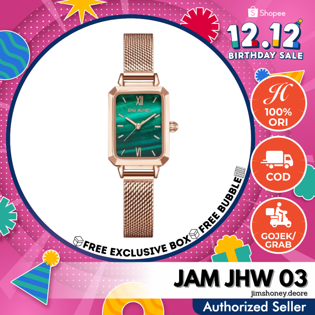 Jims Honey JHW 03 Jam Tangan Analog Quartz Kecil Wanita Cewek Elegan Jimshoney JH Free Exclusive Box