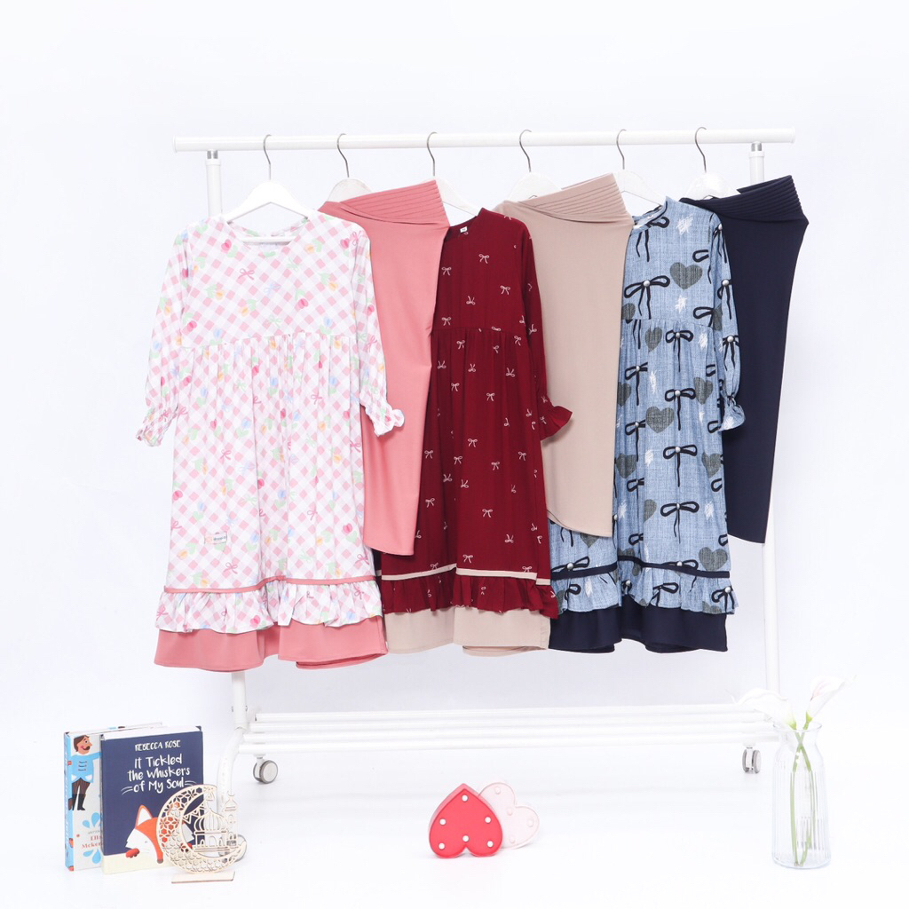 Elbowy Dress Khimar by Happi Bi - Dress Anak Perempuan, Gamis Anak SD, Gamis Anak TK, Gamis Anak Pau