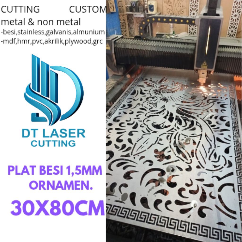 Laser Cutting Plat Besi 1.5mm 30x80cm