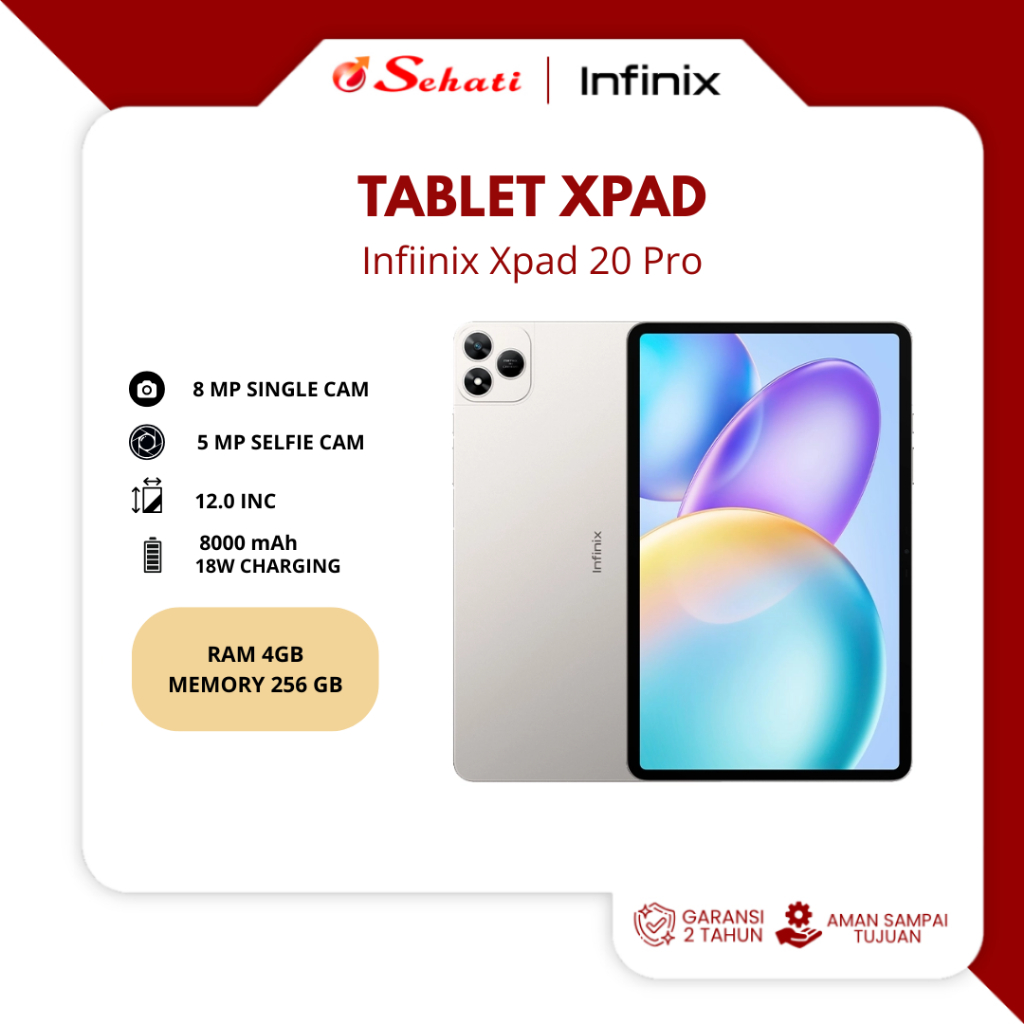 Infinix Xpad 20 Pro - Layar AMOLED 2K Jernih - Audio Quad Speaker Premium - Tablet Nonton