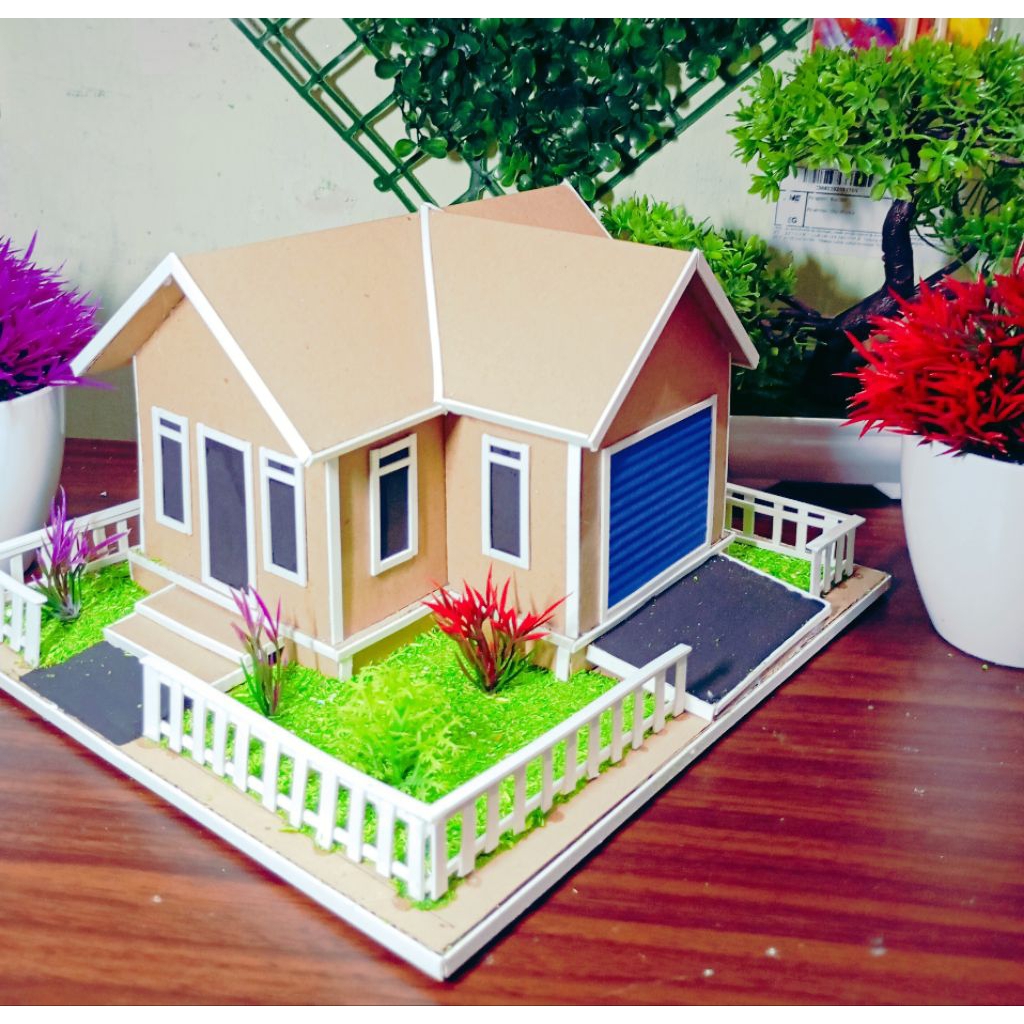miniatur rumah kardus