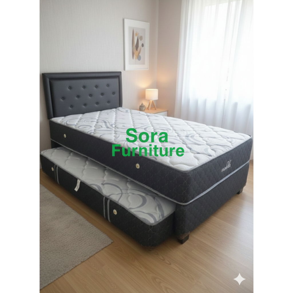 Central Springbed 2 in 1 tipe Deluxe Ranjang Susun Uk 120x200 Full Set