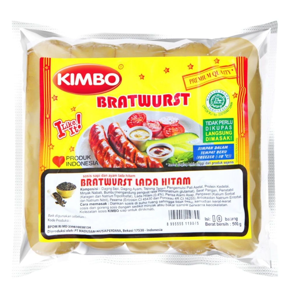 Kimbo Sosis mini bratwurst Lada hitam