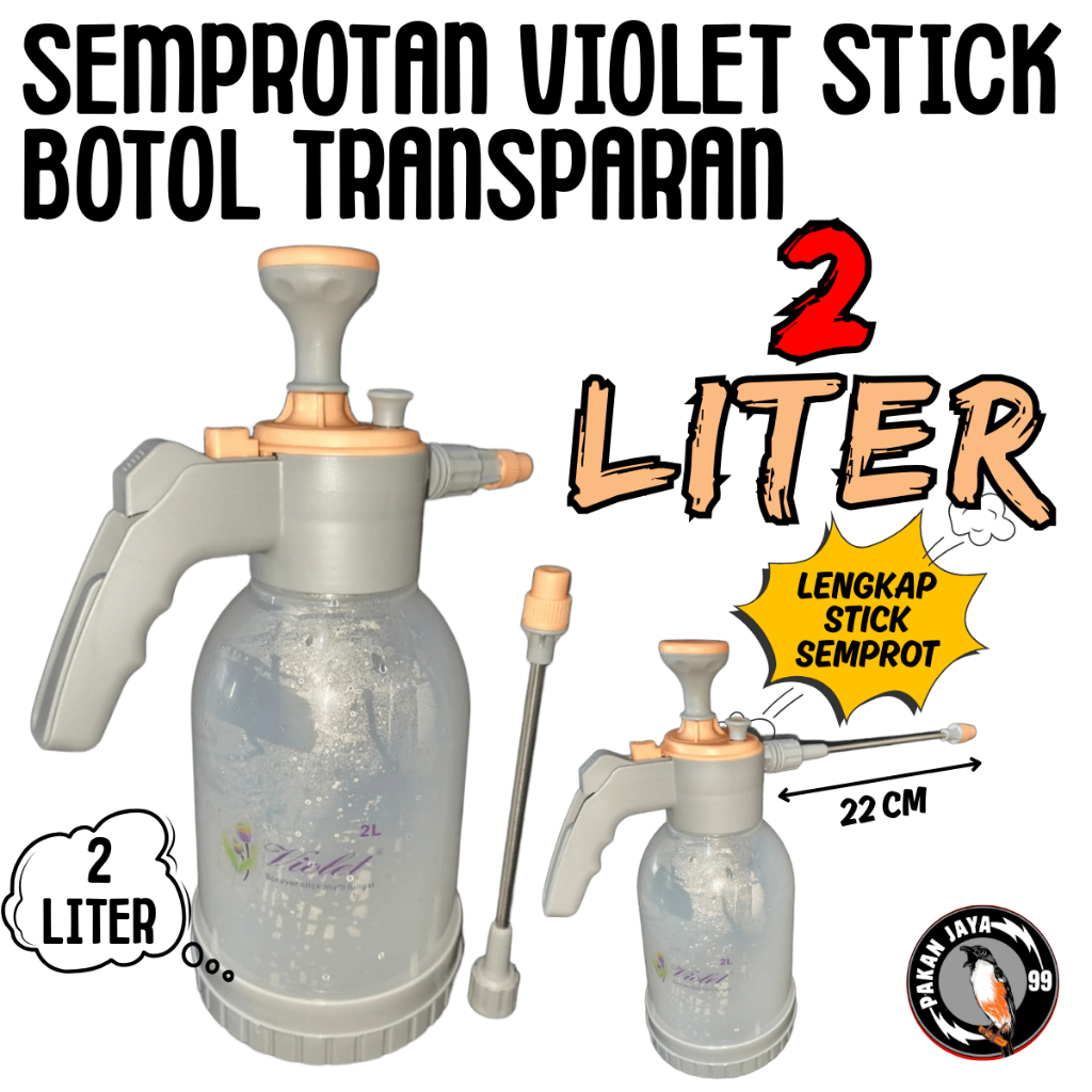 SEMPROTAN VIOLET STICK 2 LITER BOTOL BENING POMPA AIR SPRAYER LENGKAP STIK SEMPROT TANAMAN BURUNG