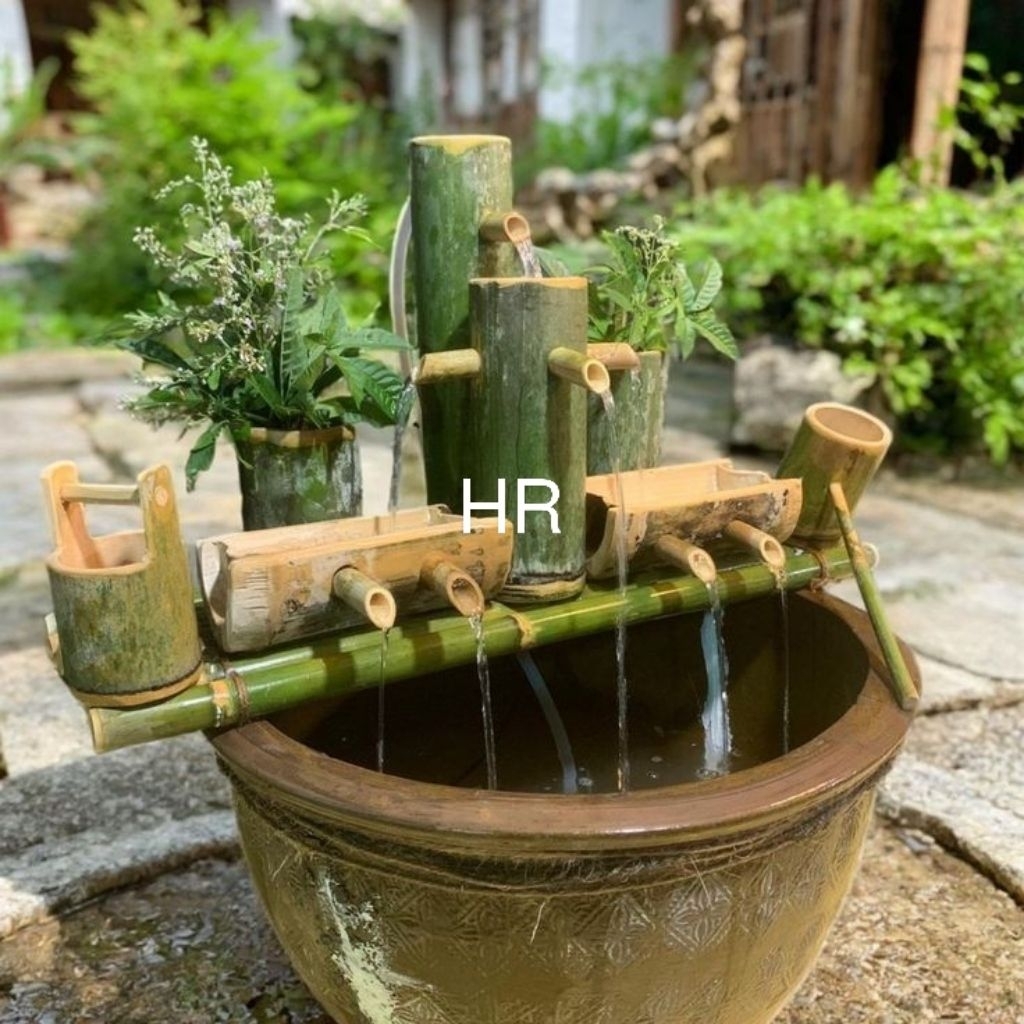 Pancuran air kolam ikan minimalis, dekorasi kolam dan akuarium termurah