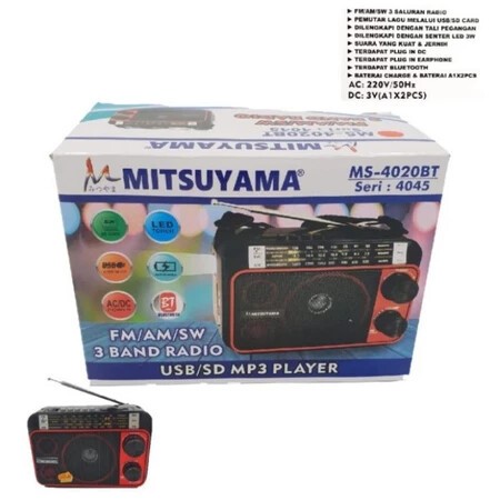 Radio Jadul Bluetooth Mitsuyama 4045 FM/AM/SW USB / SD MP3 PLAYER