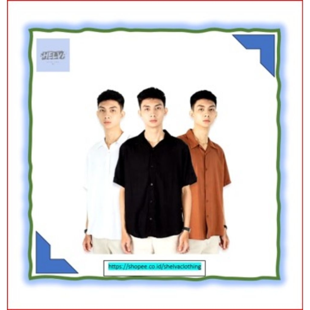 FortKlass Kemeja Rayon Polos Pria Lengan Pendek Earth Tone Distro