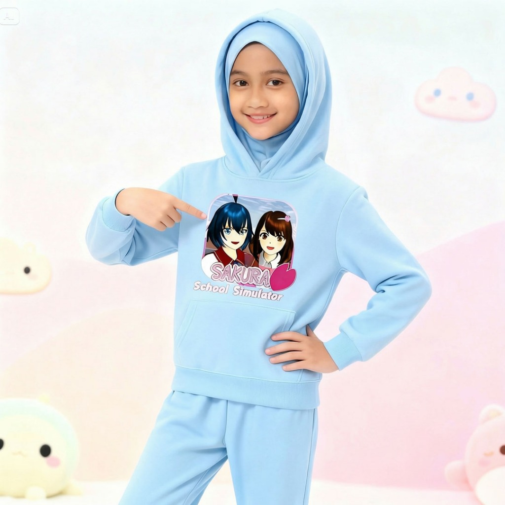 Setelan Sweater Hoodie Sakura School Simulator