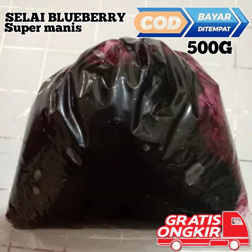 Selai Blueberry Super Kenyal Manis 500g Kemasan Plastik Praktis Tahan Lama Varian Rasa Beragam Selai