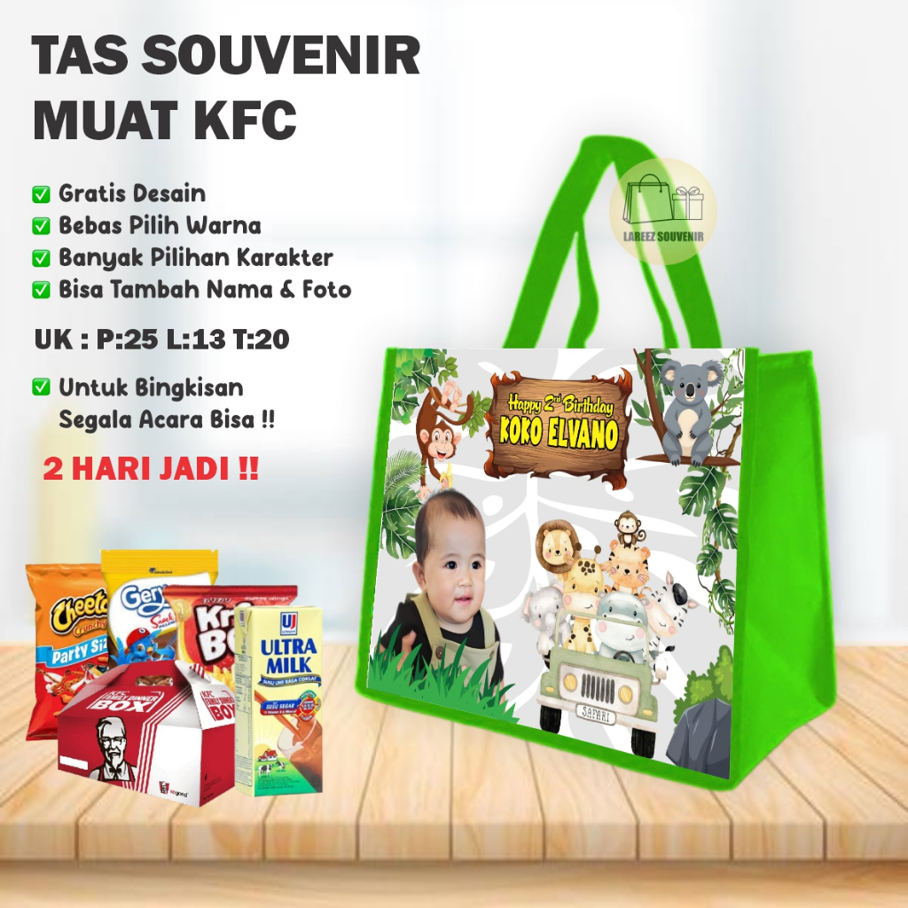 TAS ULTAH MUAT KFC/TAS ULTAH KARAKTER/TAS ULANG TAHUN/TAS ULTAH/TAS ULTAH CUSTOM/TAS ULTAH BISA TAMB