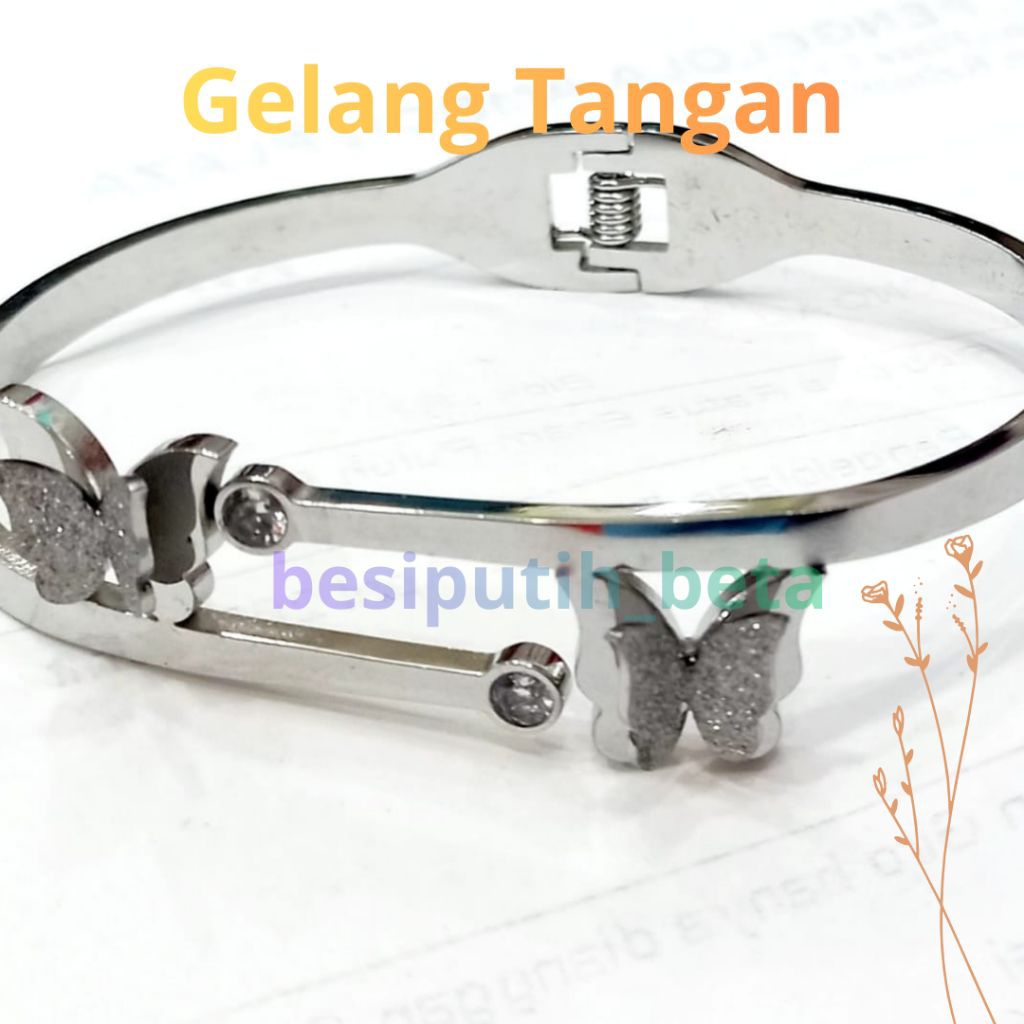 gelang kupu besi putih ambon / besi putih asli