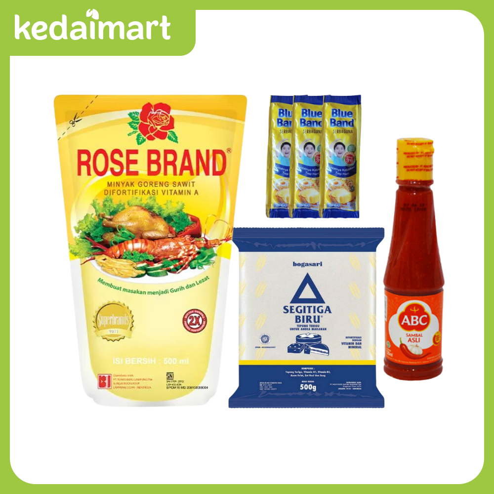 KM Paket Blue Band Serbaguna Margarine Sachet 20 Gram X 3 + Saos Sambal ABC 135 Ml + Segitiga Biru T