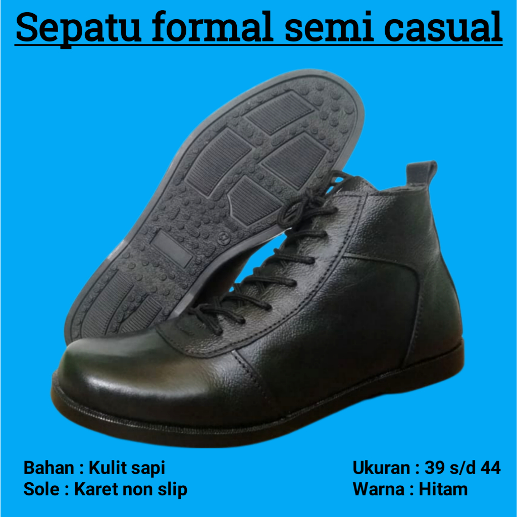 Sepatu Kulit Pria Semi Boot Casual Nyaman