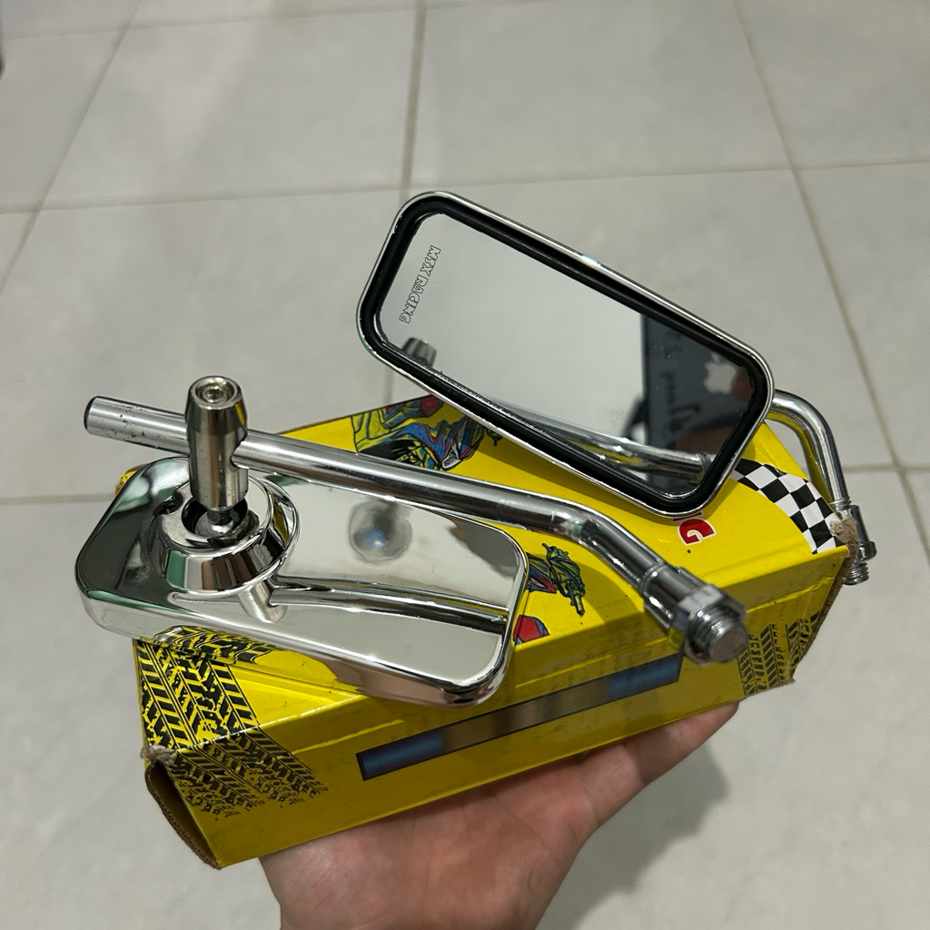 Promo Spion Kotak Day Crome Copy Daytona Kaca Putih Cembung Drat 12 Yamaha dan Drat 14 Honda