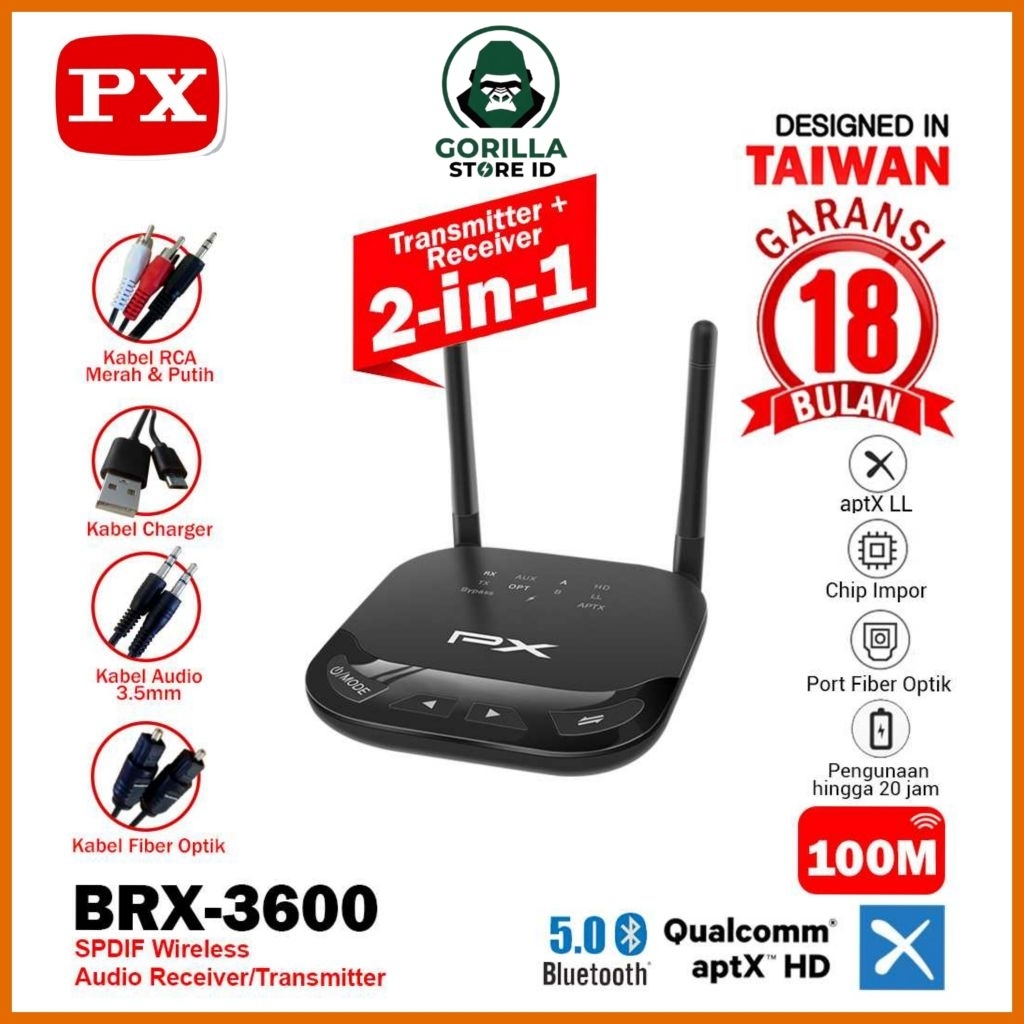 PX Wireless Audio Reiceiver Transmitter BRX-3600