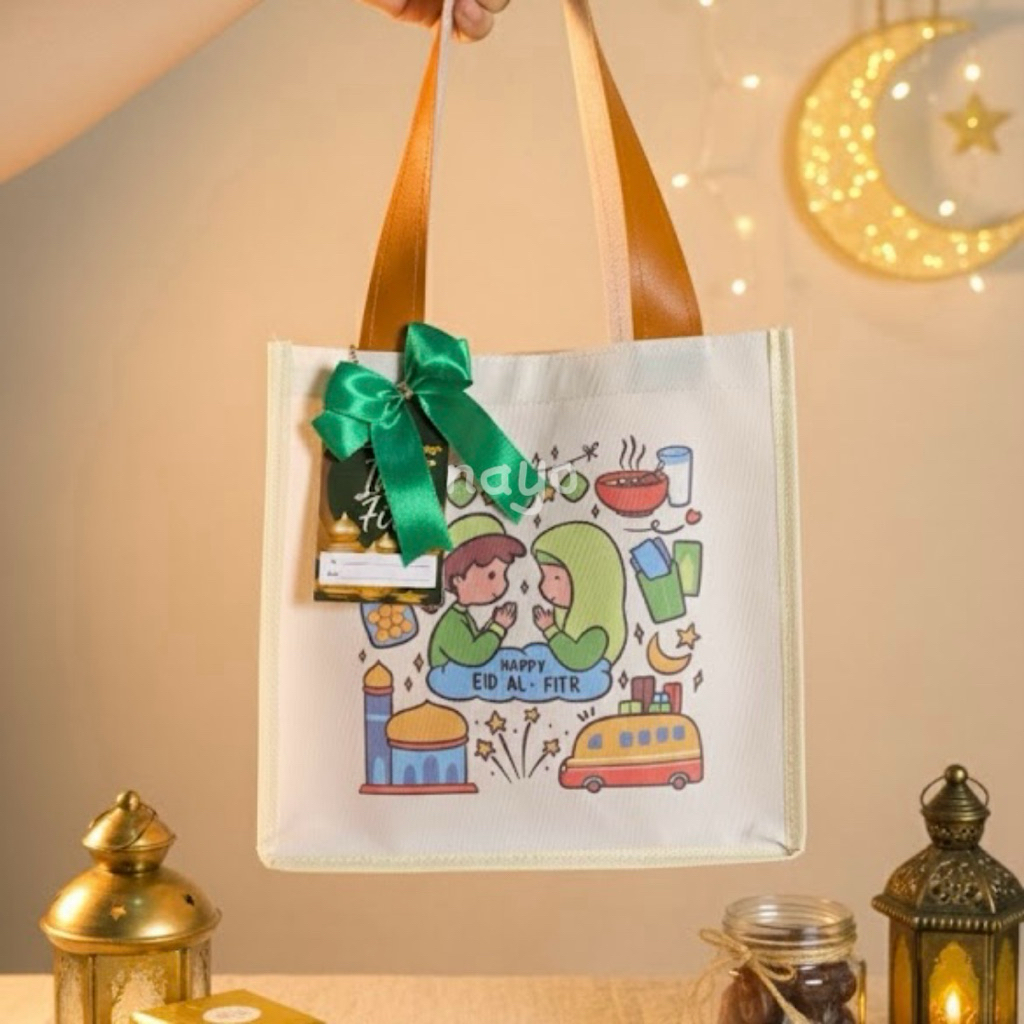 Tas Hampers Lebaran 2026 / Tas Hampers Lebaran printing motif lucu / tas halpers pebaran idul fitri