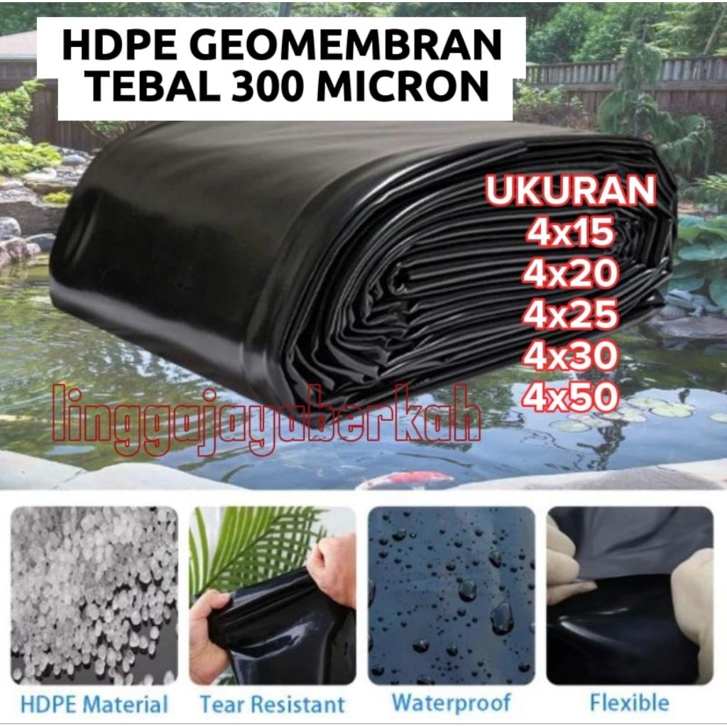 HDPE GEOMEMBRAN LEBAR 4 METER TEBAL 300 MIC