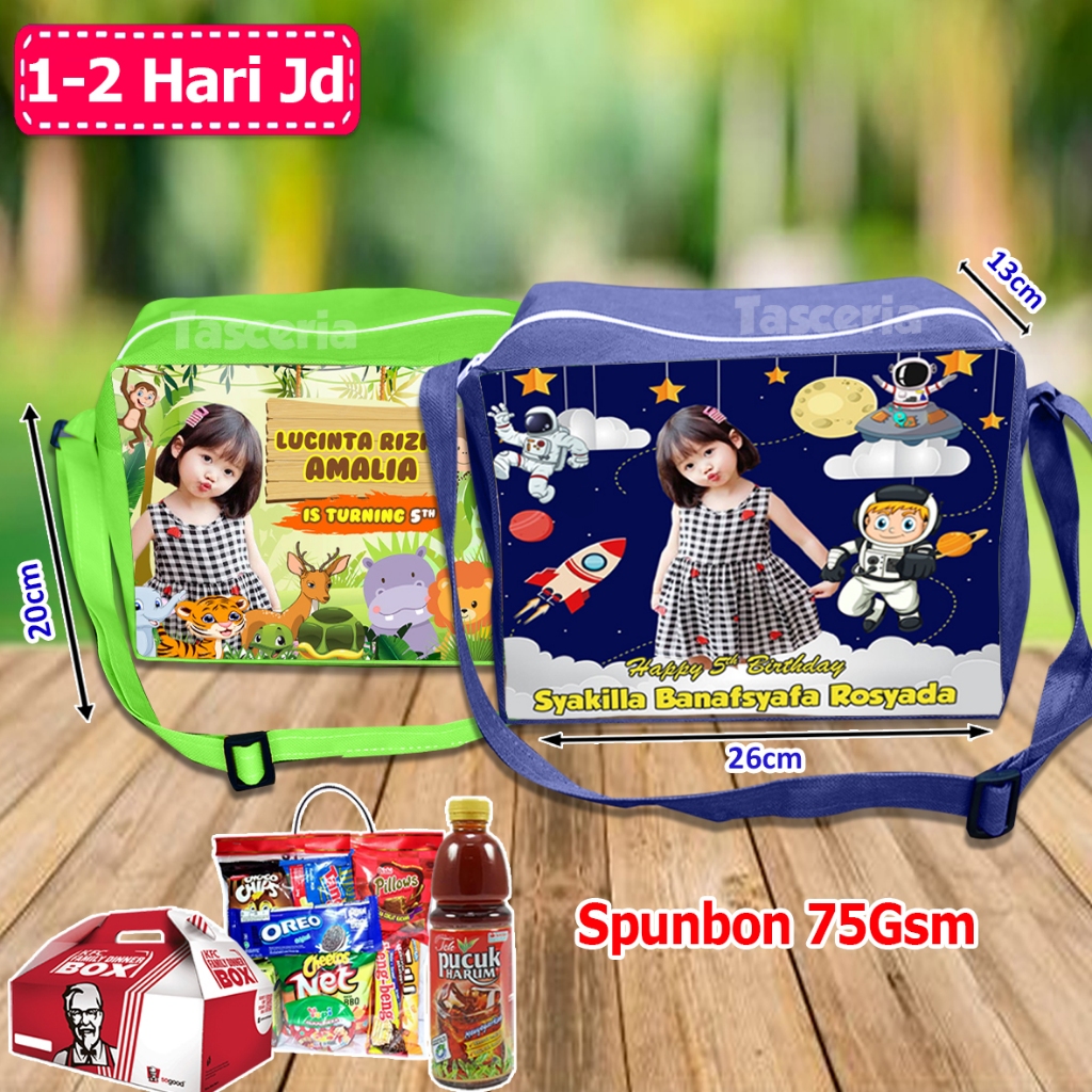 Tas Selempang Ultah Anak Astronot / Tas Selempang Anak Custom / Tas Ulang tahun Anak Selempang / Tas