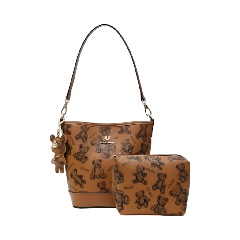 Tas Ttwn Guoo Bear Bangkok Original Gu1165 Coklat Brown Totebag Tote Bag Wanita Woman Women Cewek