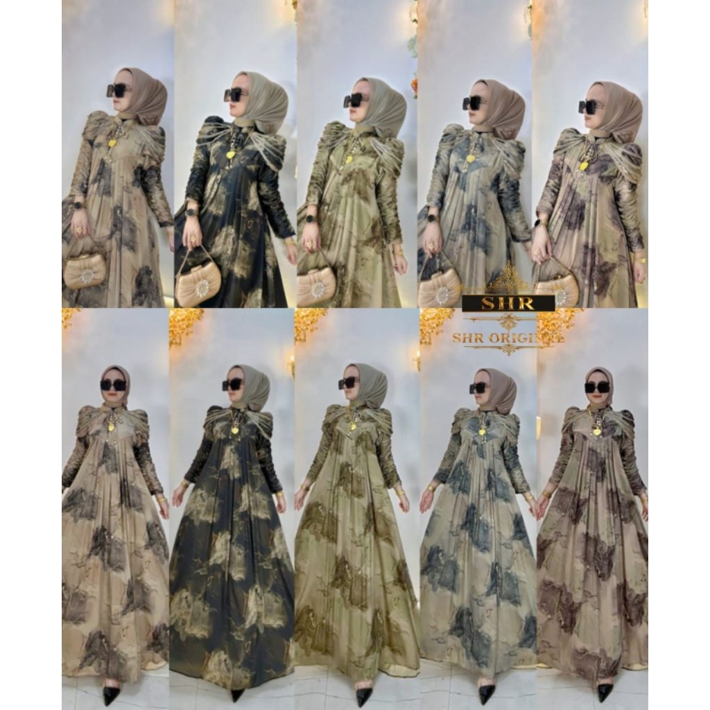 NEW SHR MAXI DRES PRINCES CLEOPATRA SWAROWSKI SATINE ORI SHR