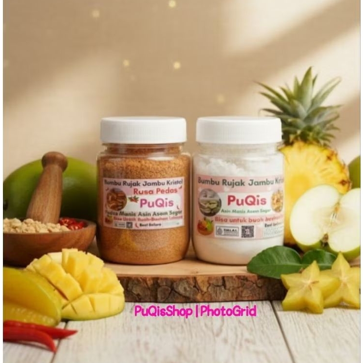 PUQIS Bumbu Rujak Jambu Kristal 150gr/BUMBU RUJAK ORIGINAL/BUMBU RUJAK PEDAS/BUMBU PUTIH/BUMBU PEDAS