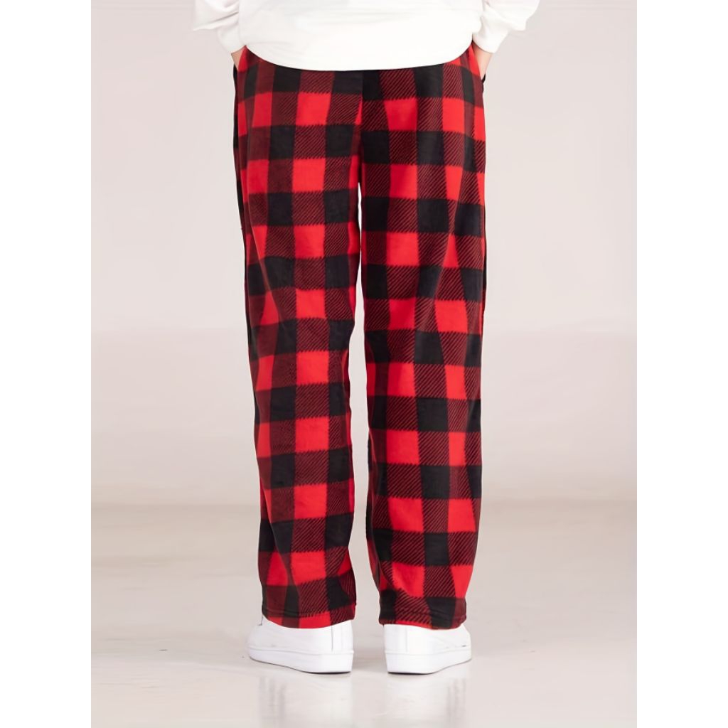 Celana Panjang Kotak Catur Merah Celana Wanita Terlaris