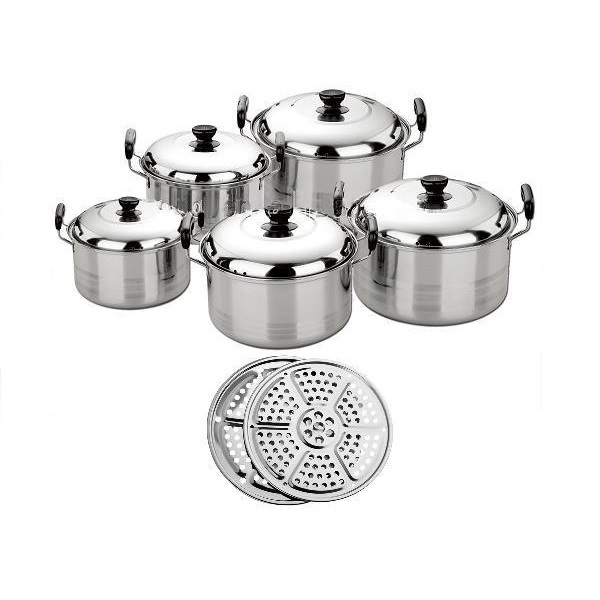 Panci Steamer Set 5 Susun Tutup Stenlis / Panci + Steamer Set 5 Susun Stainless