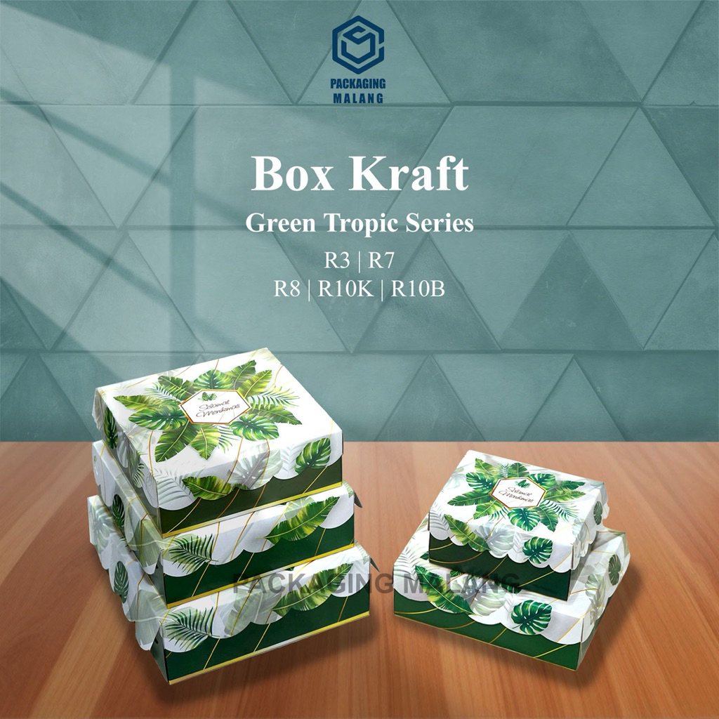 Dus Nasi Motif Green Tropical/Dus Berkat/Box Nasi