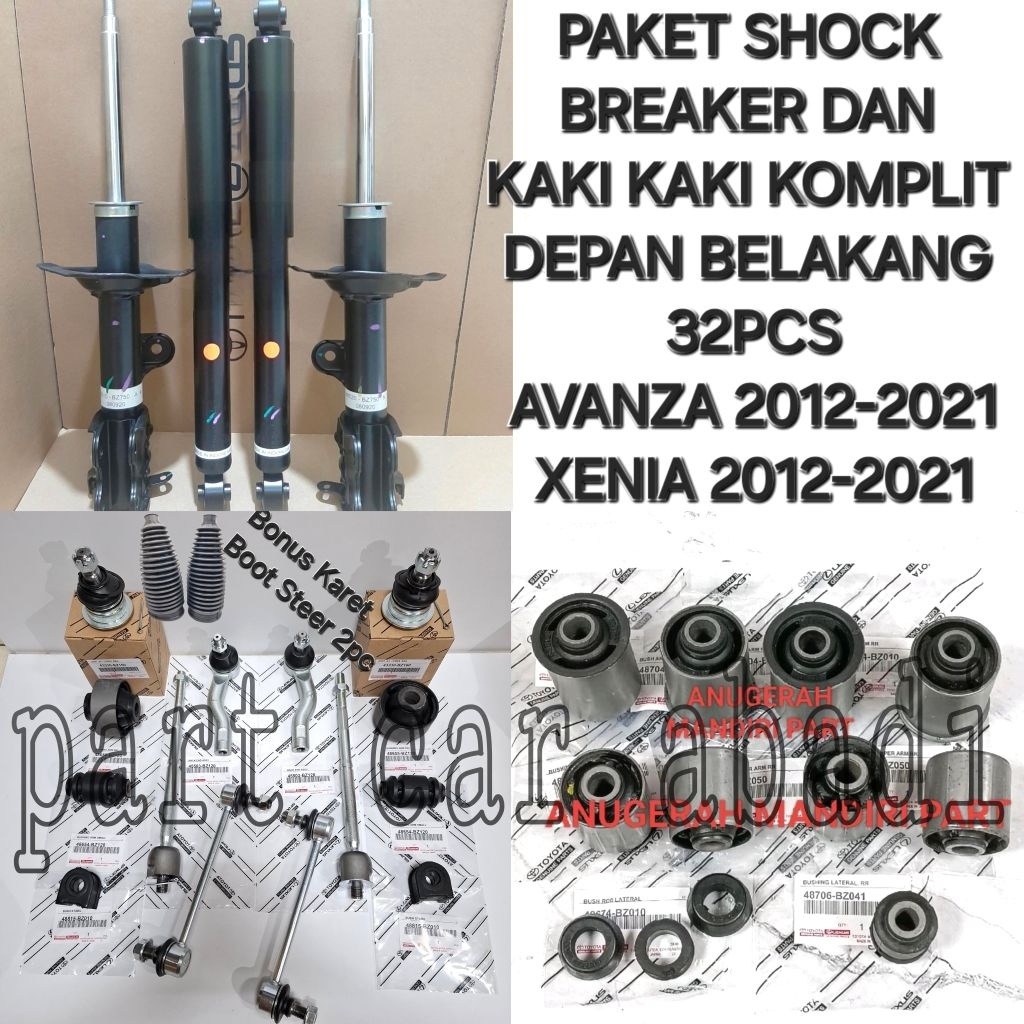 Full Set ShockBreaker Shock Breaker Dan Kaki Kaki Komplit Depan Belakang Avanza Xenia Veloz 32Pcs Bu
