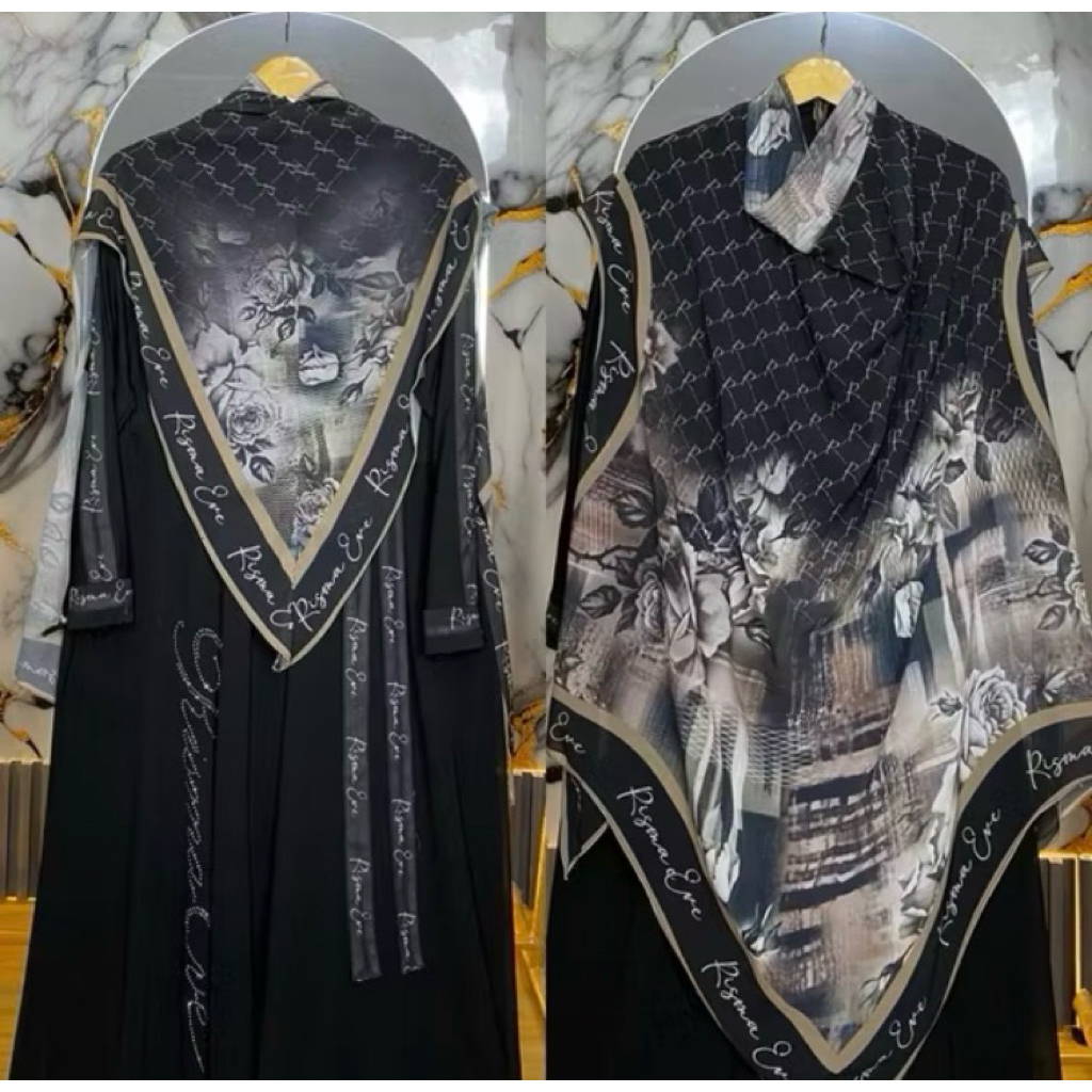gamis syari set gamis hijab mewah elegan