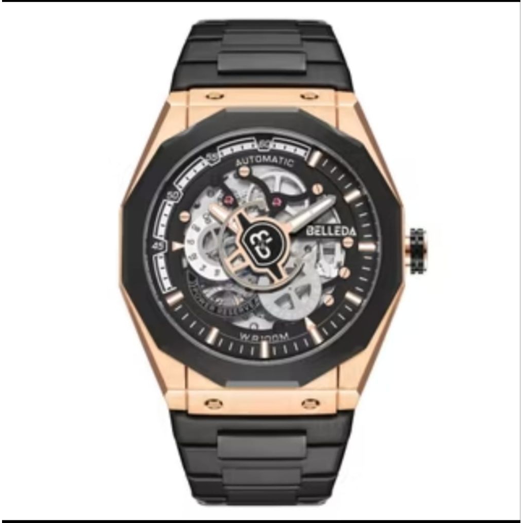 BUY 1 GET 1JAM TANGAN PRIA LIMITED EDITION AUTOMATIC BELLEDA ORIGINAL 9568 RT
