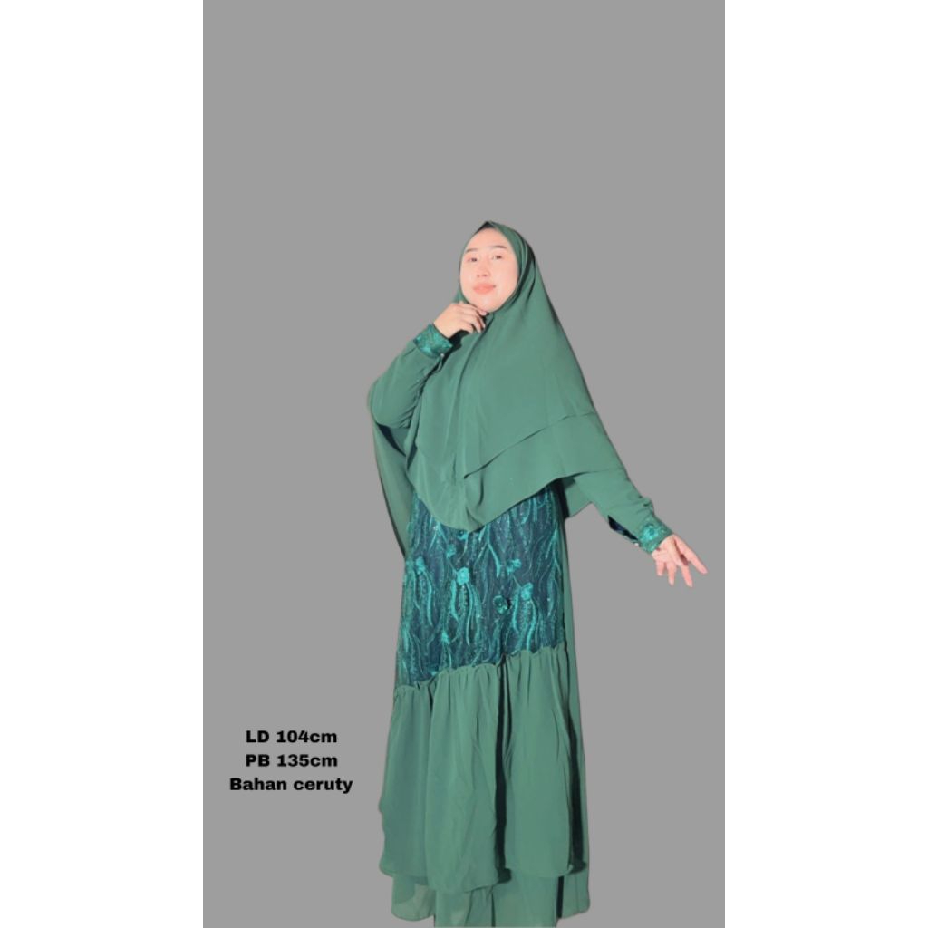 gamis seruty setelan kerudung