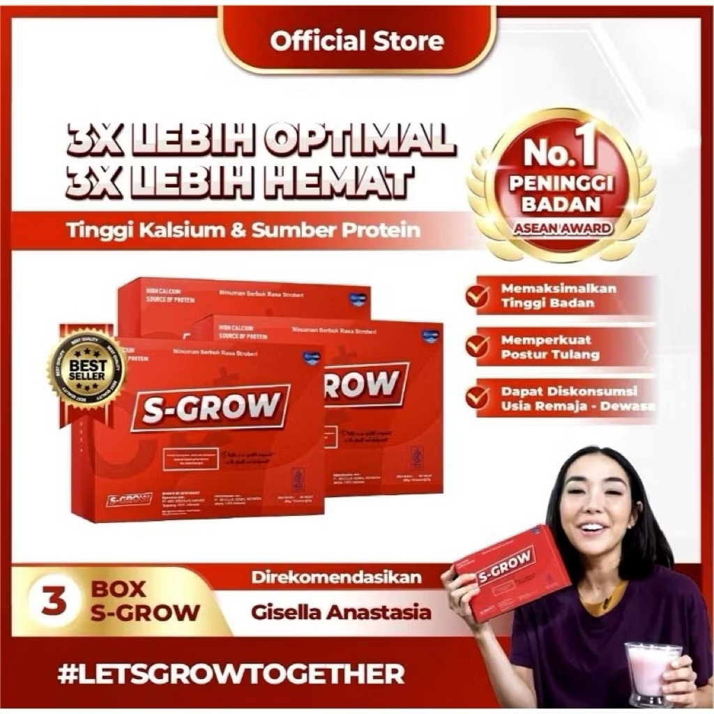 S-GROW Susu Peninggi Badan Terbaik Untuk Remaja dan Dewasa
