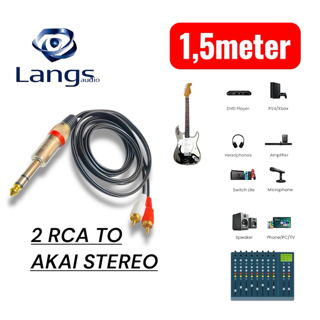 kabel jack audio 2 rca to akai stereo