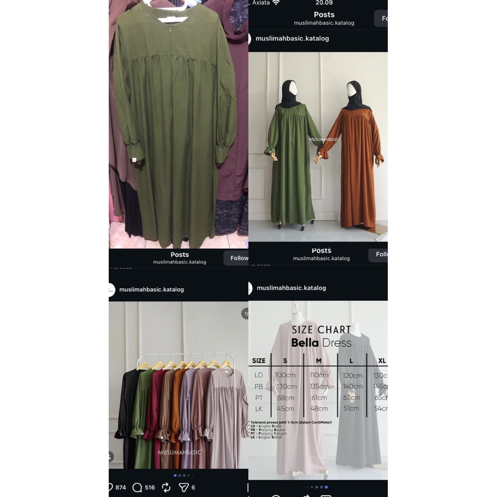 preloved bella dress muslimah basic