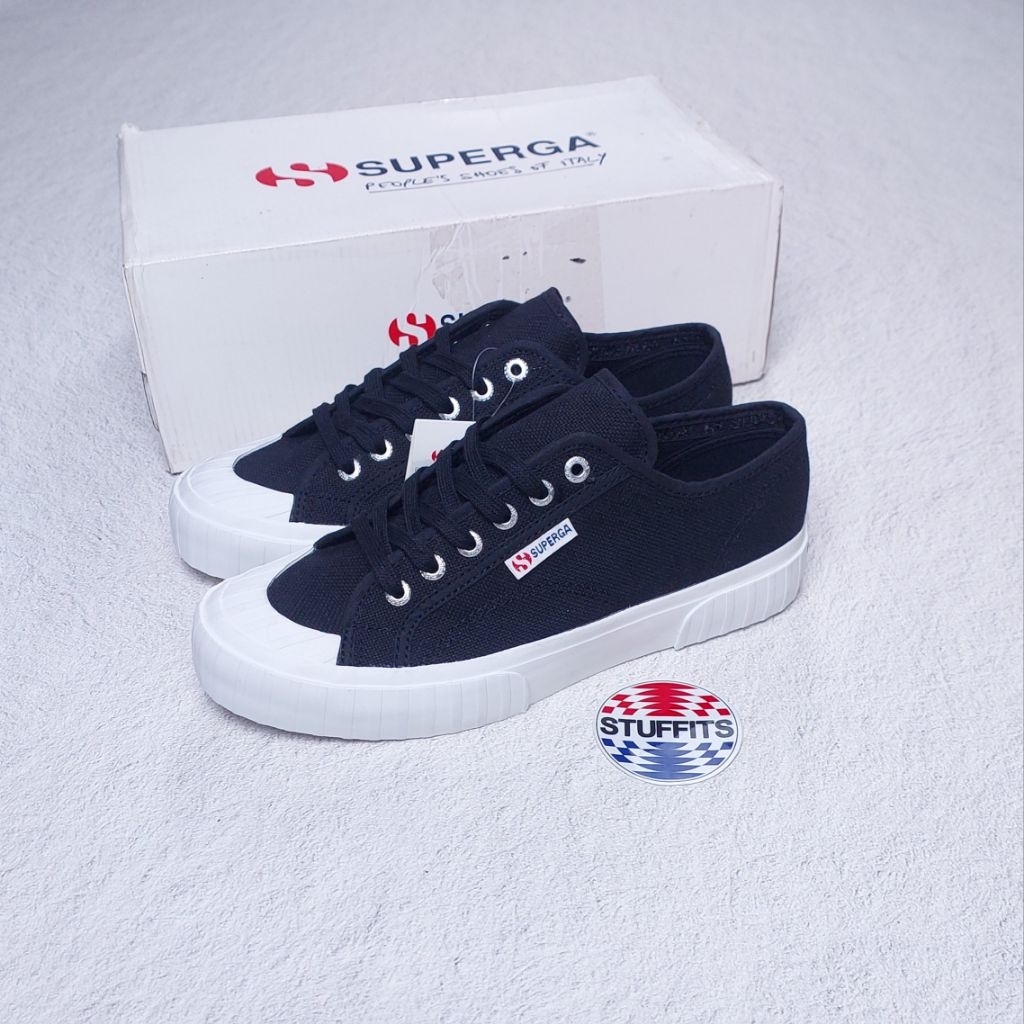 Sepatu Sneakers Superga 2630 Stripe Black White Original