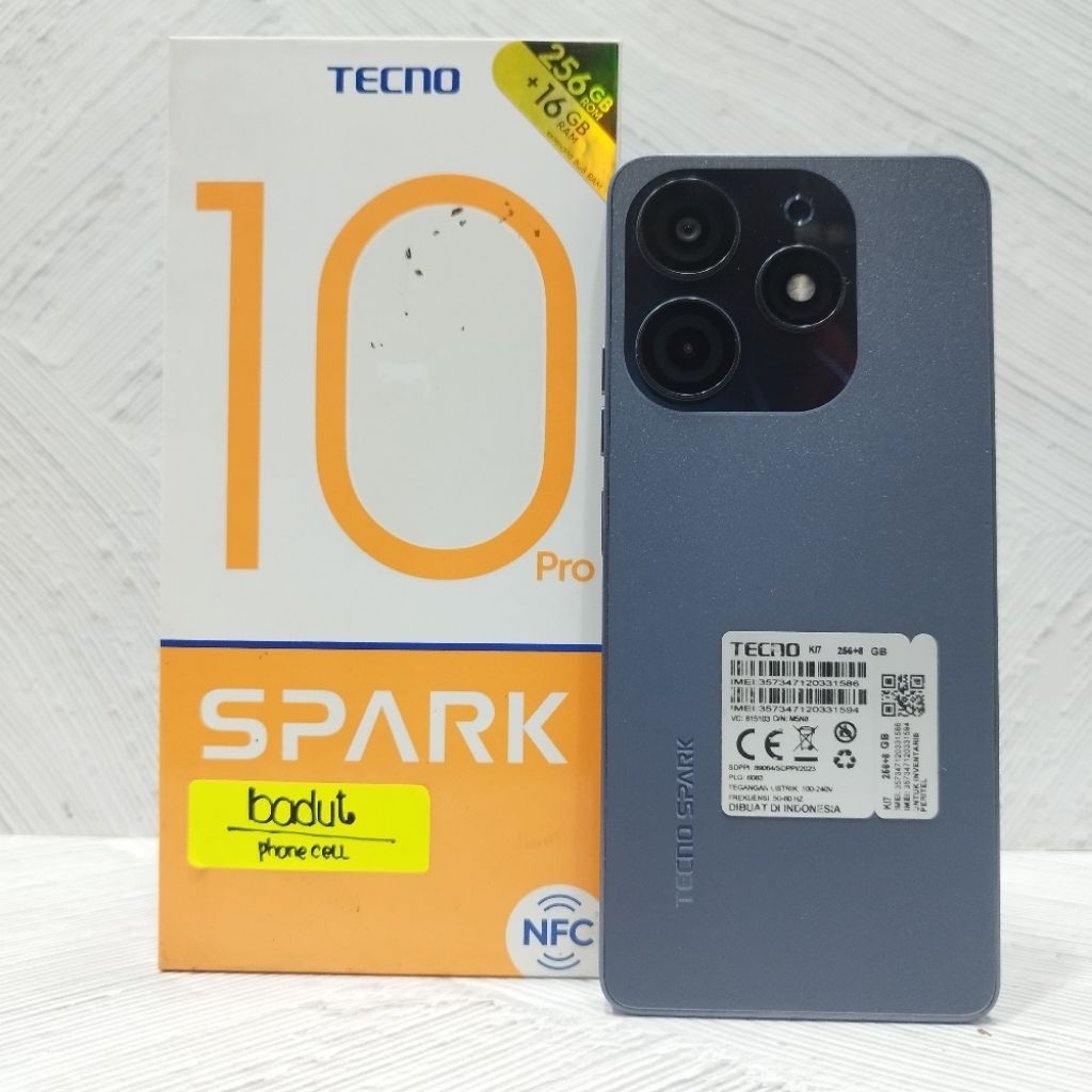 Tecno Spark 10 Pro NFC 8/256GB Handphone Second Bekas Fullset