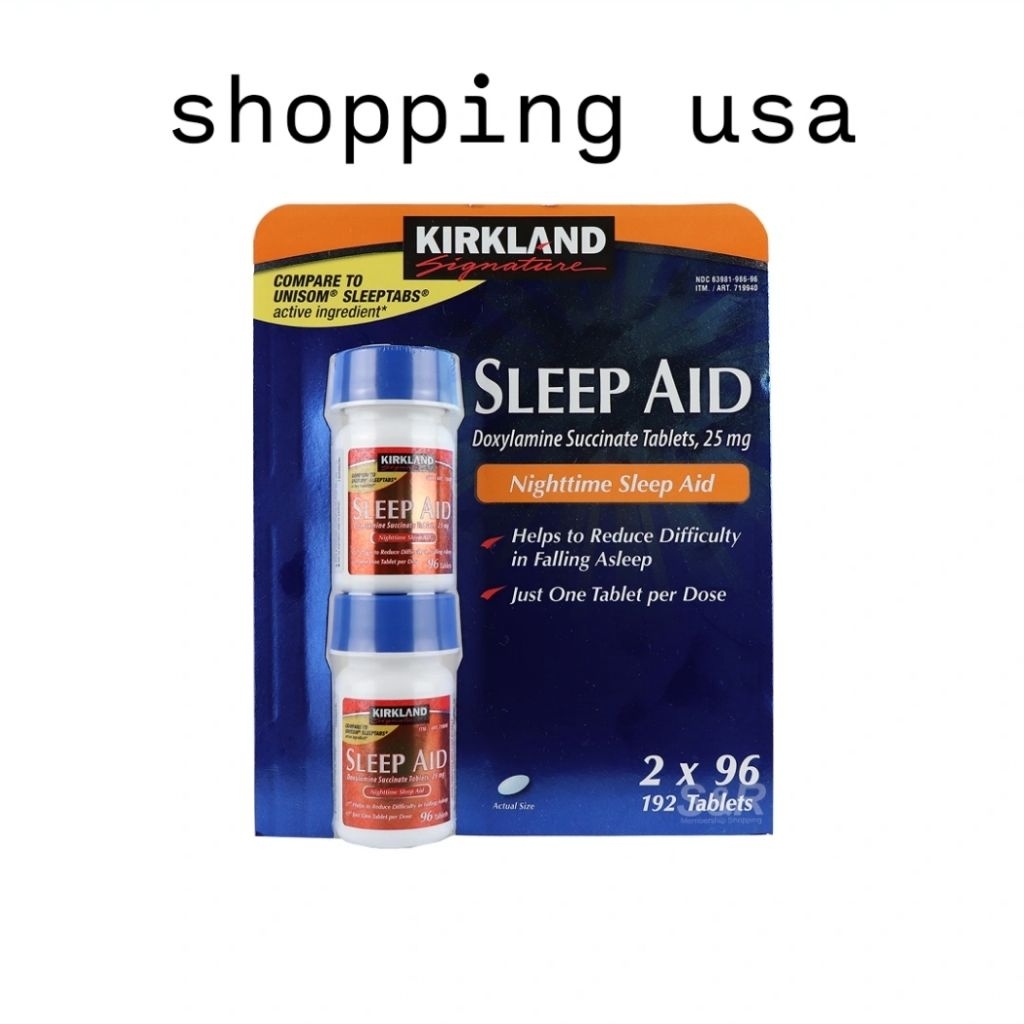 kirkland signature sleep aid 25mg 96 & 192 tablets nighttime sleep aid bantu tidur lelap