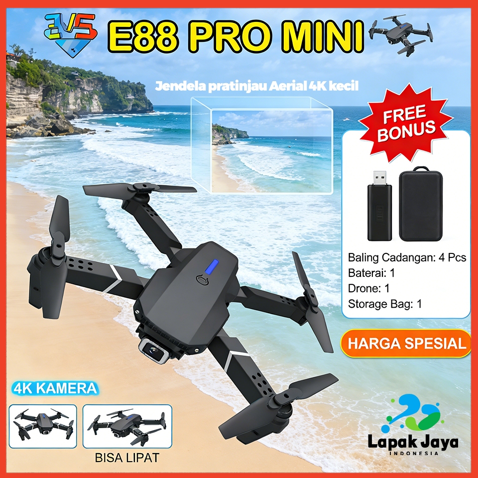 E88 Pro Drone/E99 Pro Drone Anti Tabrak Drone Mini Dengan Kamera HD Drone Smart Drone E88 Pro 4K/E99