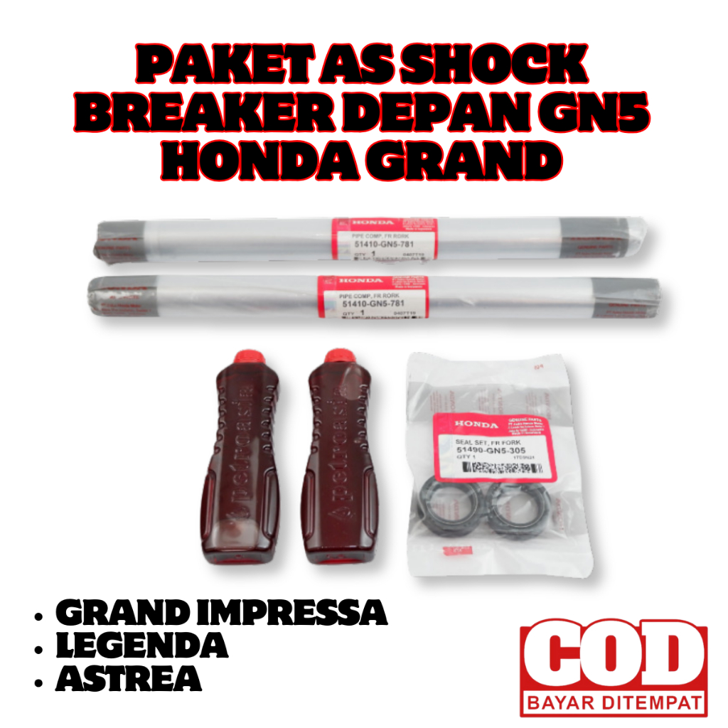Paket As Shock Breaker Depan GN5 Honda Grand - 51410-GN5-781 Original