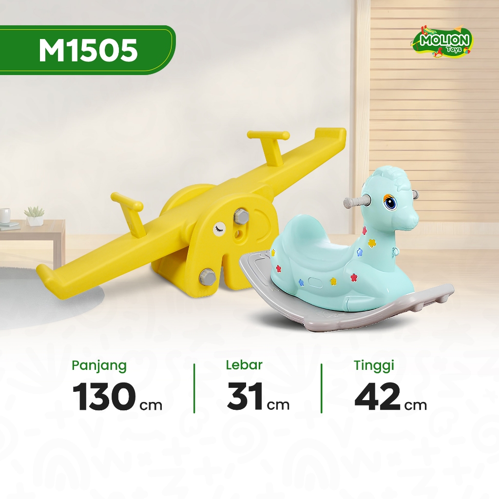 Jungkat Jungkit & Kuda-Kudaan MOLION TOYS M1505 – Mainan Anak 2in1 Playground Edukatif Indoor