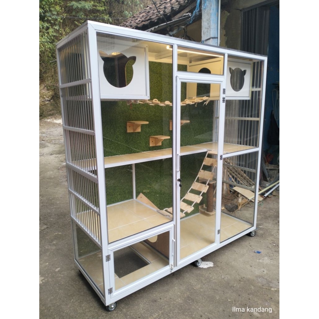 catroom kandang kucing aluminium