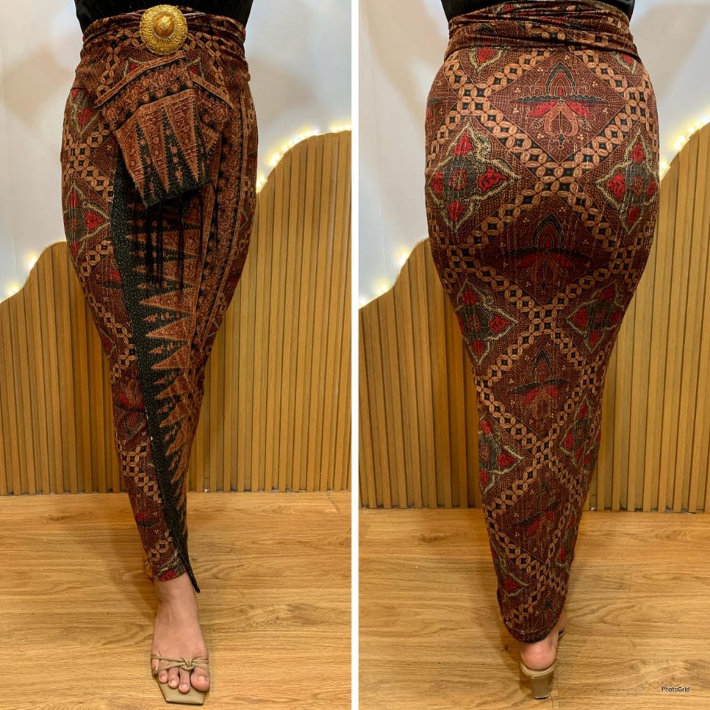 rok/ kamen jadi dewasa/denim kain tebal full melar ""fre selendang ikat