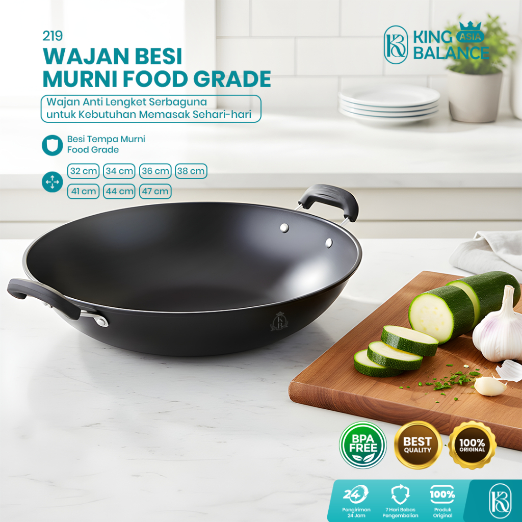Wajan Penggorengan Anti Lengket Besi Hitam Serbaguna Wajan Besi Anti Lengket Multifungsi 219