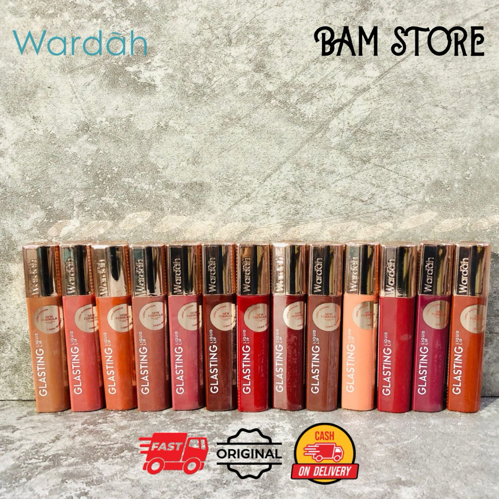 WARDAH Glasting Liquid Lip - Hi-Pigmented Glass Color  Transferproof Liptint Lipgloss Lipstik Lip Ti